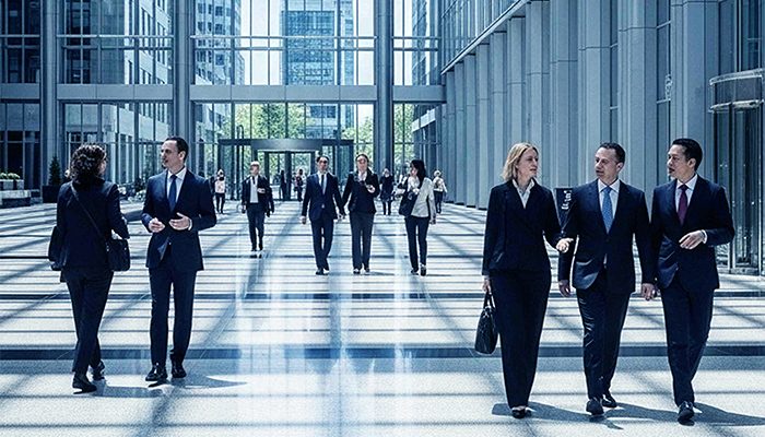 Business professionals collaborating